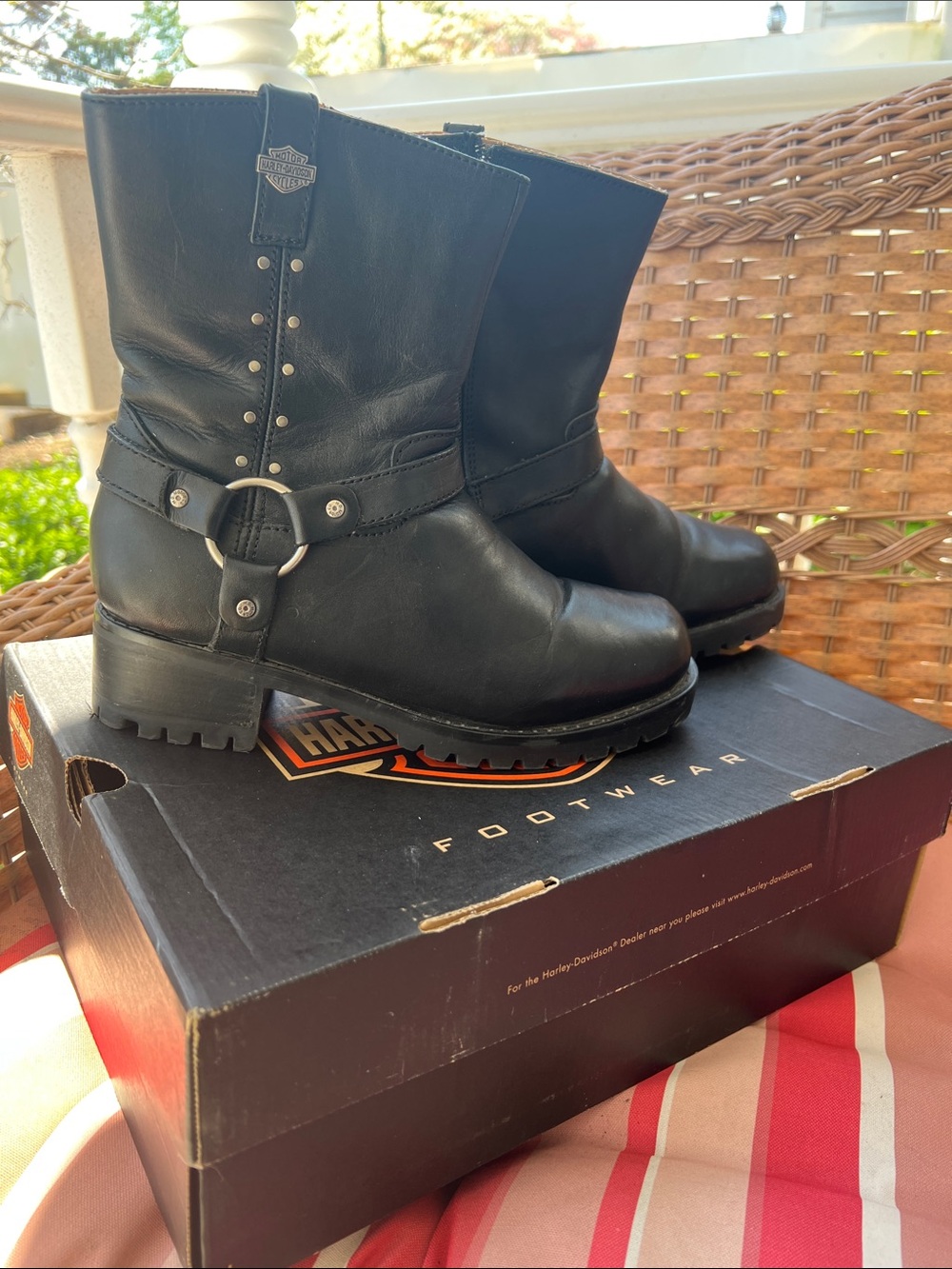 Harley-Davidson Black Motorcycle Harness Boots